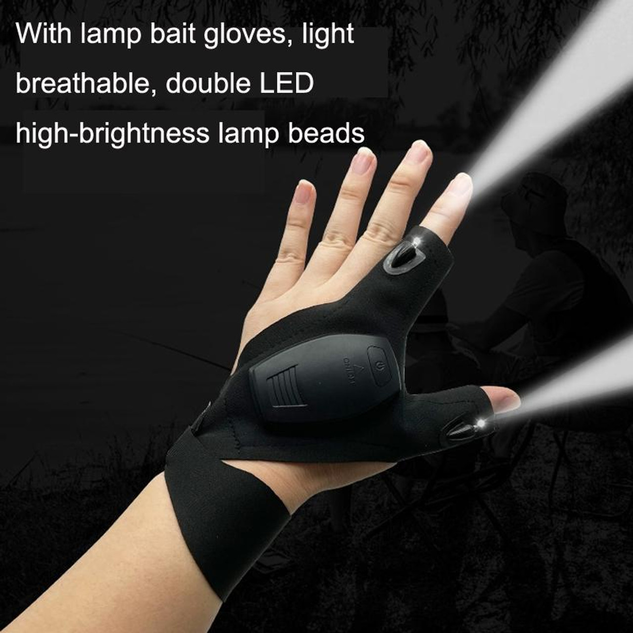 USB Night Fishing Gloves LED Flashlight Glowing Fishing Lighting