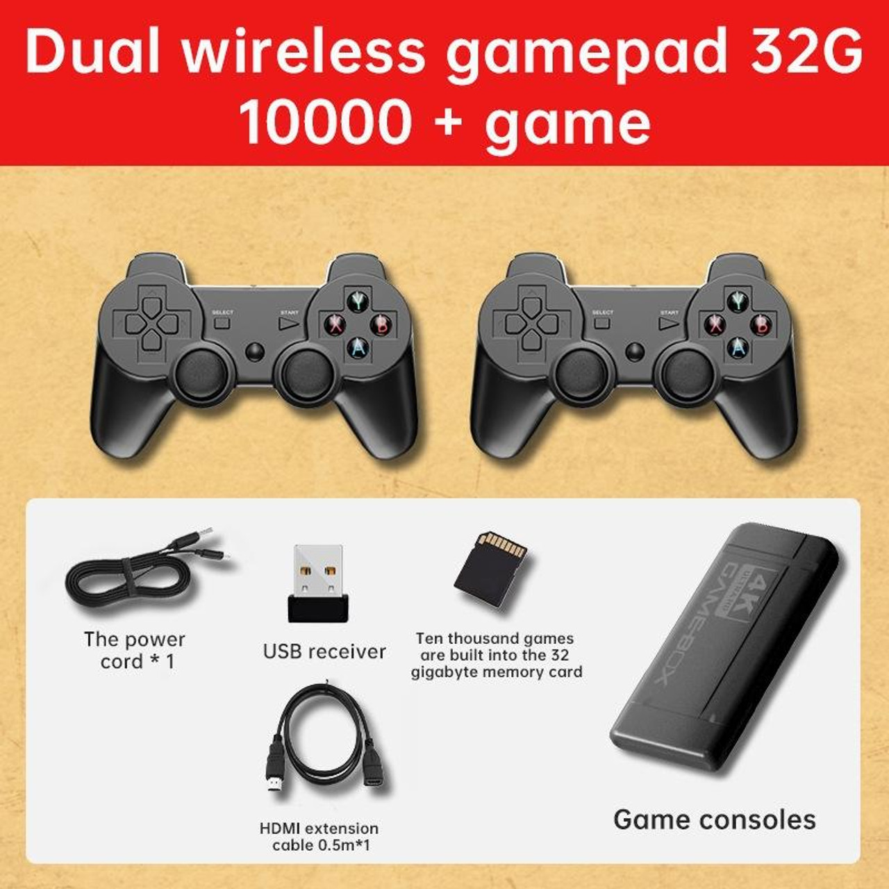 K9 Game Console Home TV Double Battle Simulator 32G Wireless Built-in  100000 Games, snatcher