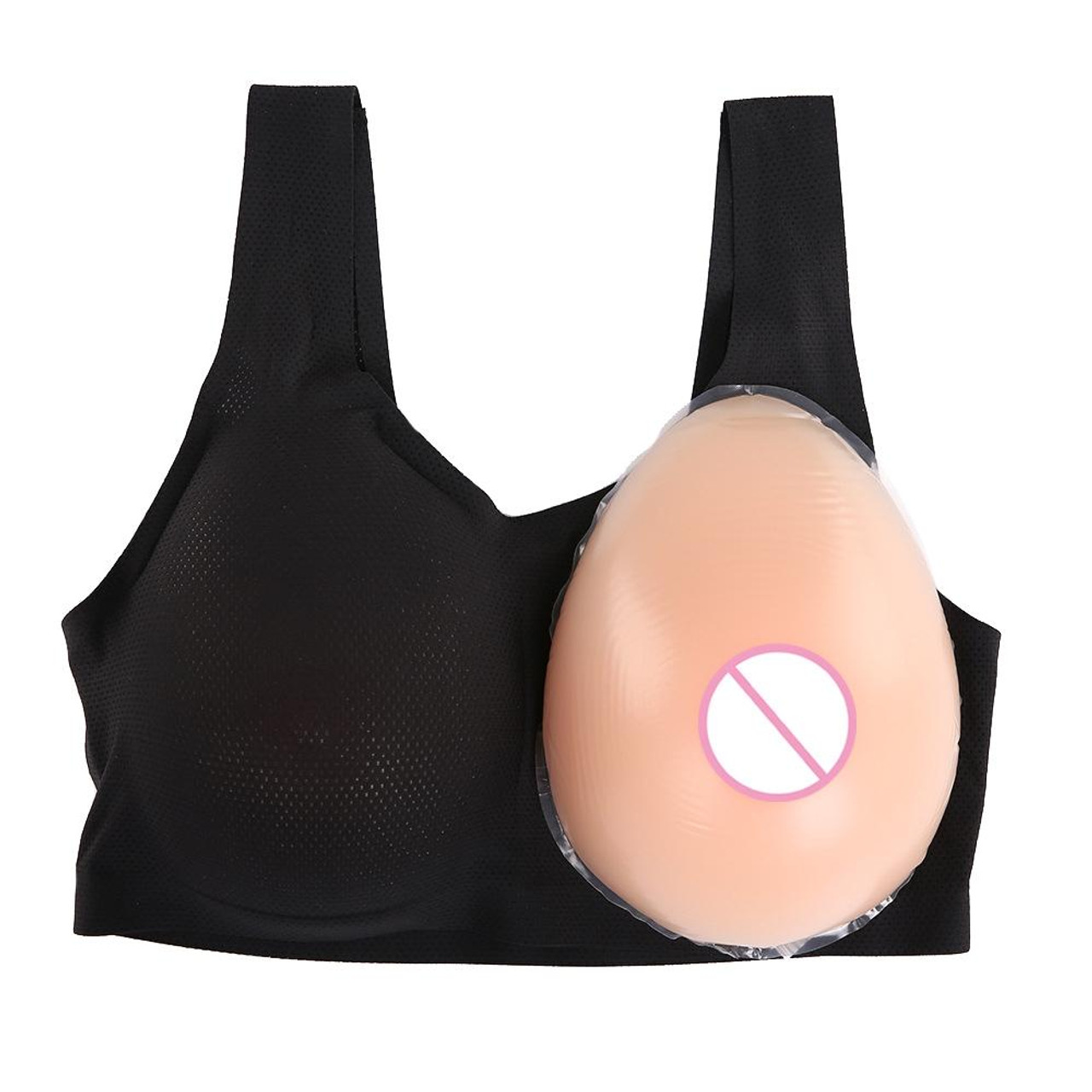 600g/36B Full Silicone Breast Forms False Bosom Dark Skin + Wear