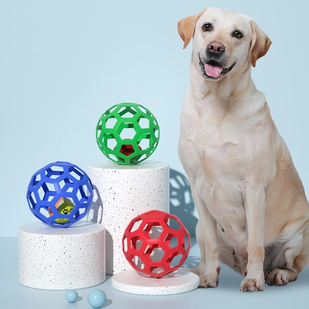 Hollow rubber sales dog ball