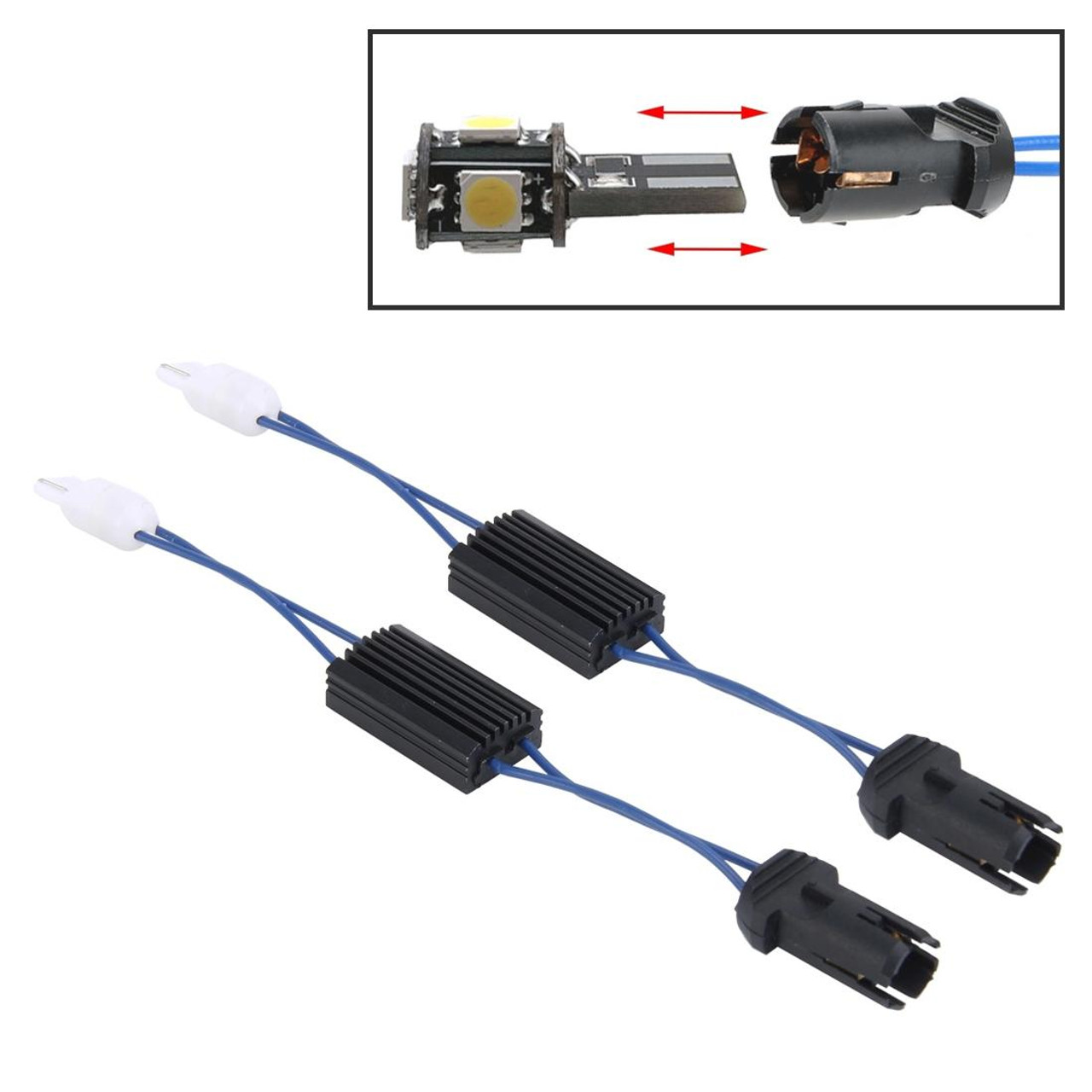 2 PCS T10 Car Auto Clearance Light Warning Error-free Decoder Adapter for  DC 12V/3W, snatcher