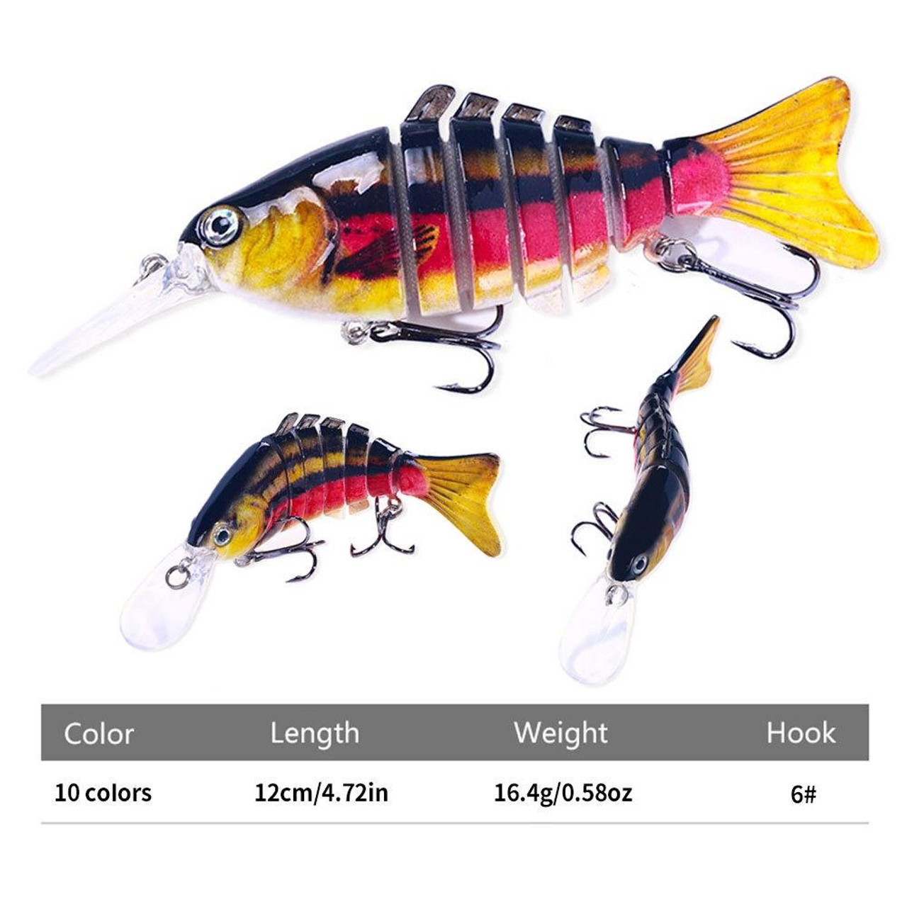 HENGJIA JM065 12cm Luya Fishing Gear Bait Multi-Section Fish