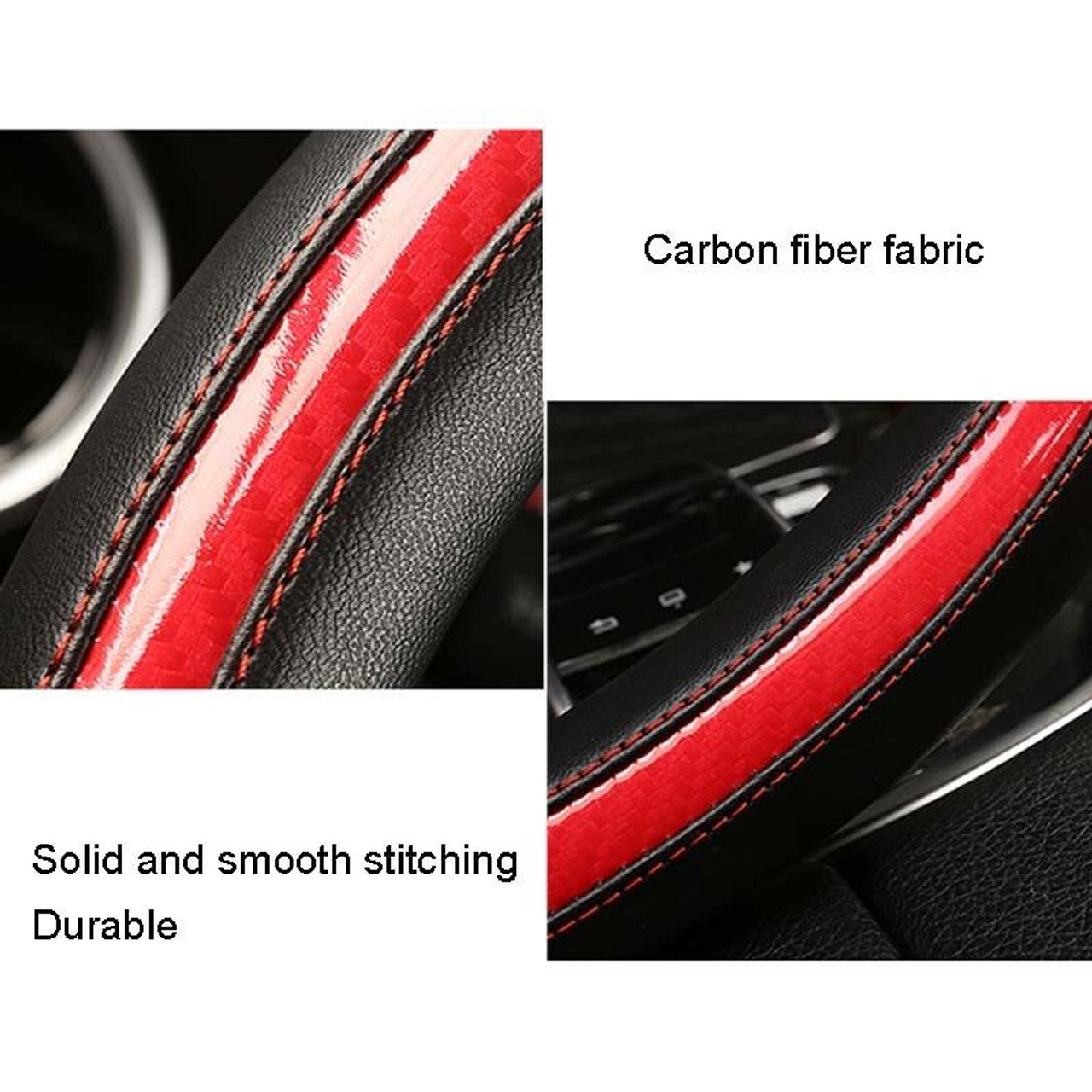 Car Universal Honeycomb Fabric D Type Steering Wheel Cover, Size