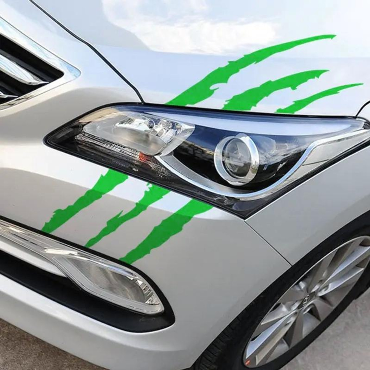 2 PCS Reflective Car Sticker Monster Scratch Stripe Claw Marks Car Auto  Headlight Decoration Vinyl Decal Car Stickers, Size:40X12cm (Green),  snatcher