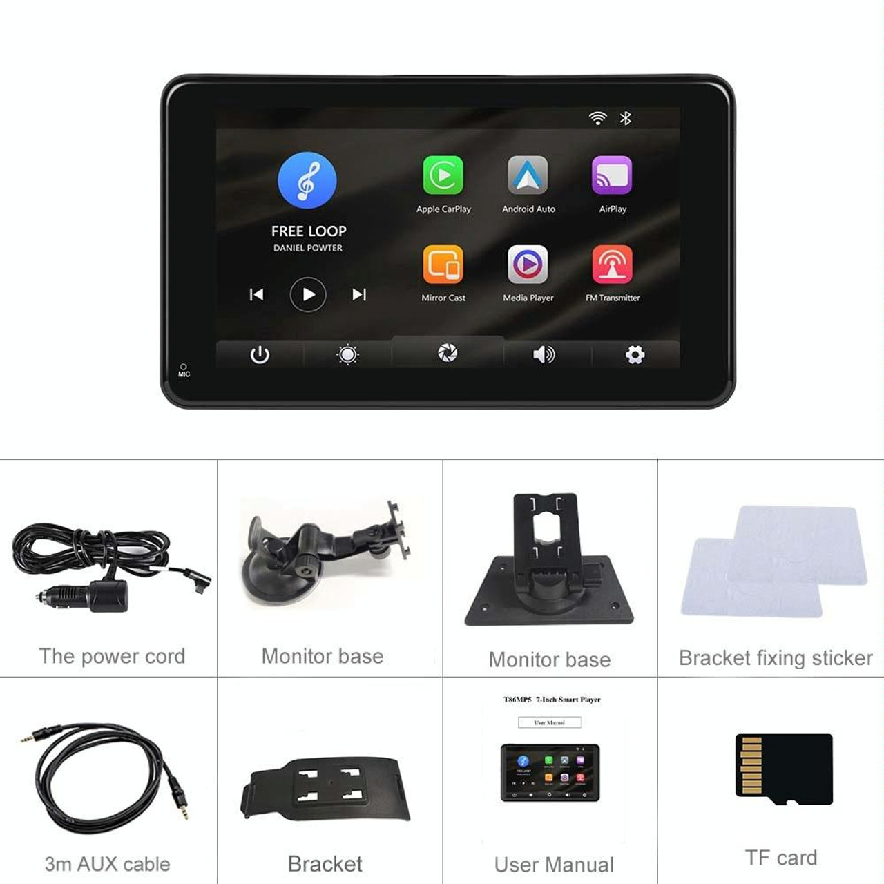 A3135 7 Inch HD Wired Smart Screen With Wireless CarPlay + Android
