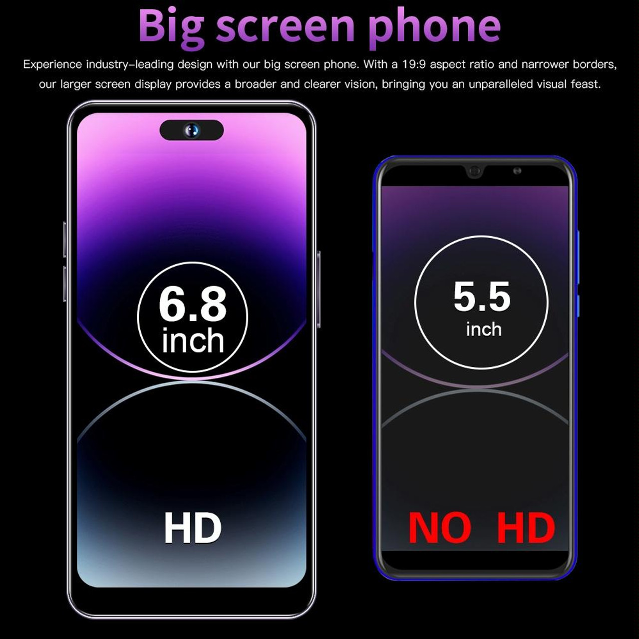 i14 Pro Max / H208, 2GB+16GB, 6.5 inch, Face Identification, Android 8.1  MTK6580P Quad Core, Network: 3G (Purple), snatcher