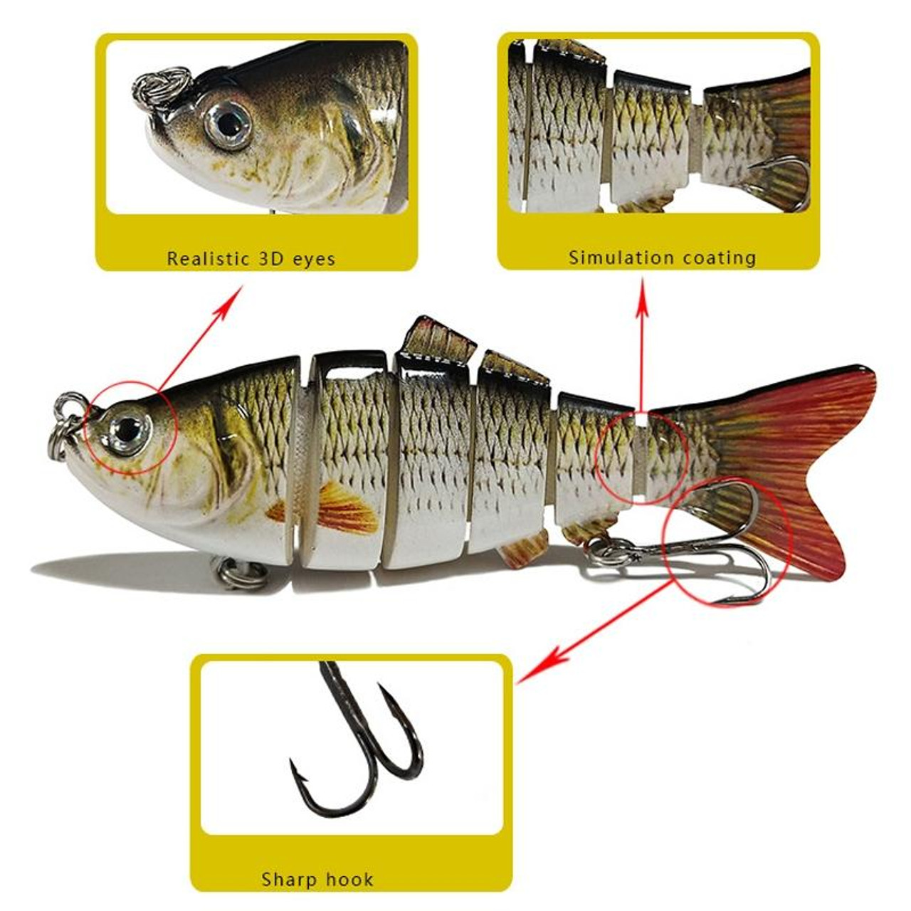 5g Realistic VIB Fishing Lure Artificial 3D Eyes Bait Fishing Gear