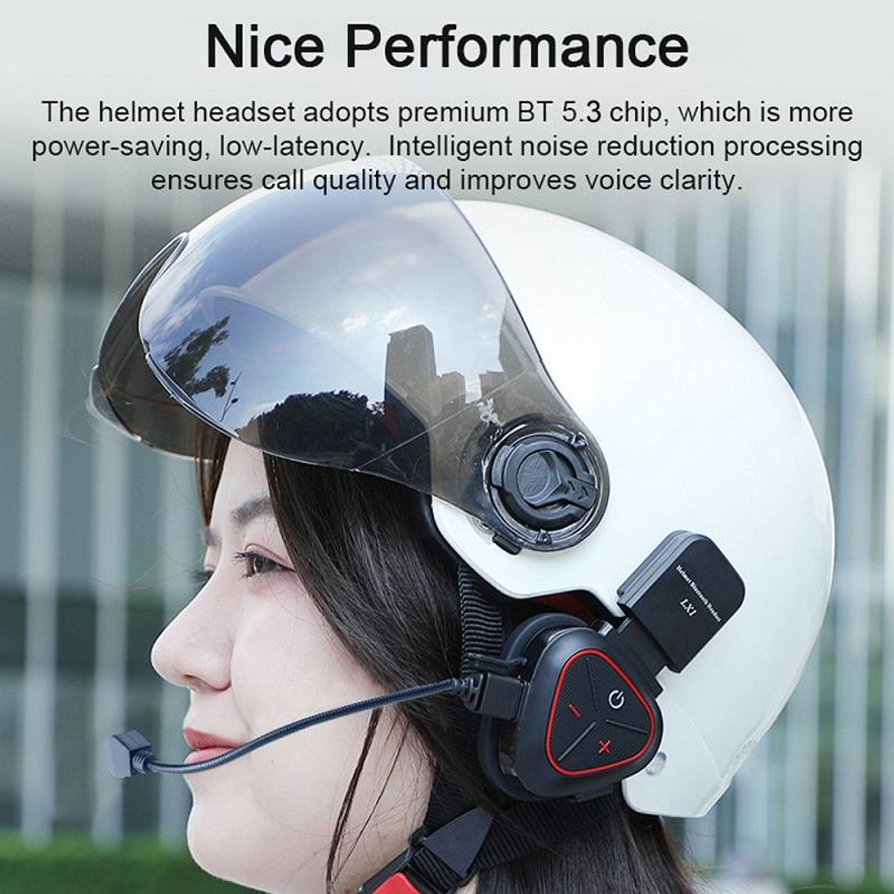 LX1 Motorcycle Half Helmet Waterproof Wireless 5.3 Bluetooth