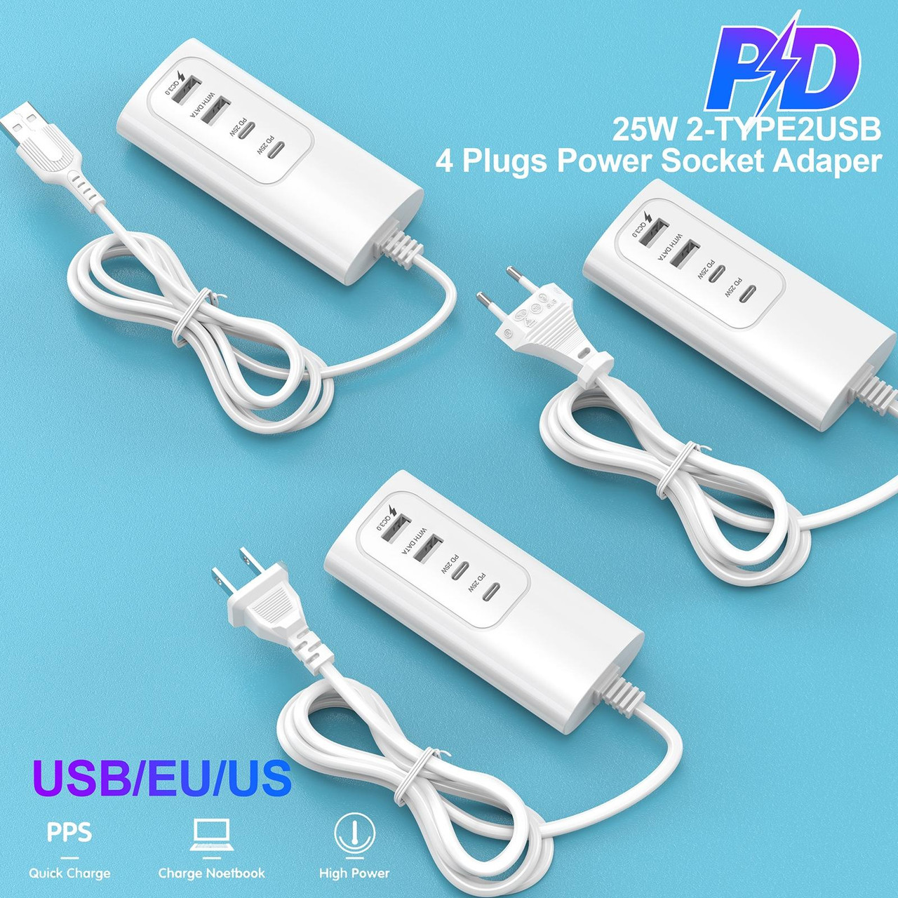 Dual USB Charge Cable - 30cm