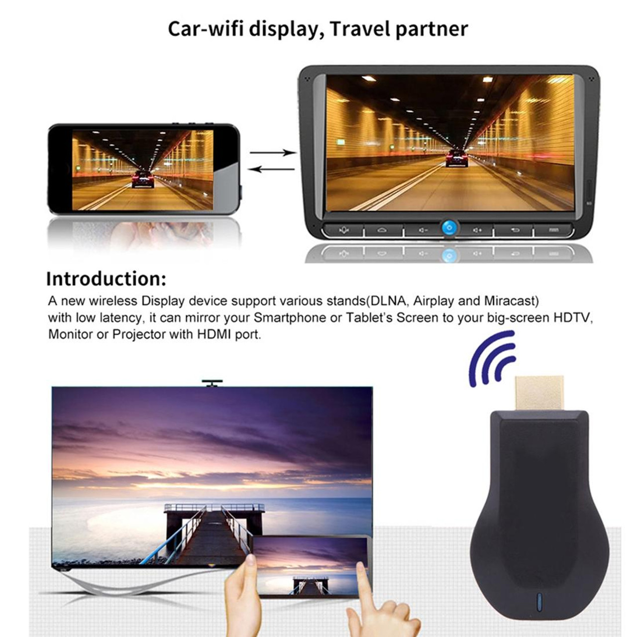 AnyCast M4 Plus Wireless WiFi Display Dongle Receiver Airplay