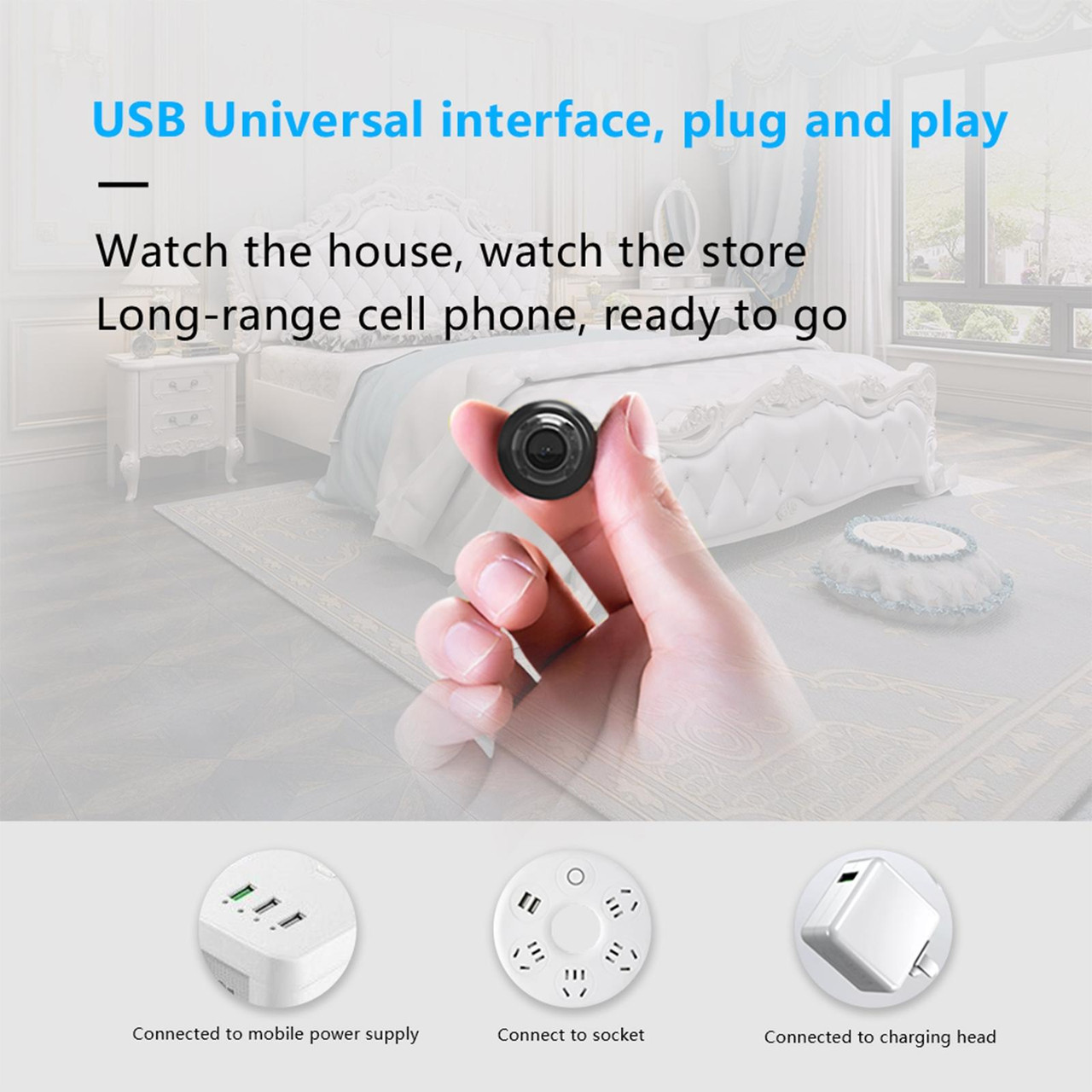 x5 Mini WiFi IP Camera 1080P HD Motion Detection Night Vision Security  Camera Wire