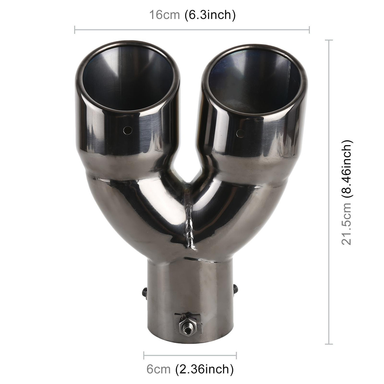 Exhaust Tip, 76mm Diameter Car Exhaust Pipe Dual Exhaust Tip Outlet  Stainless Steel Universal Exhaust Cover Exhaust Pipe