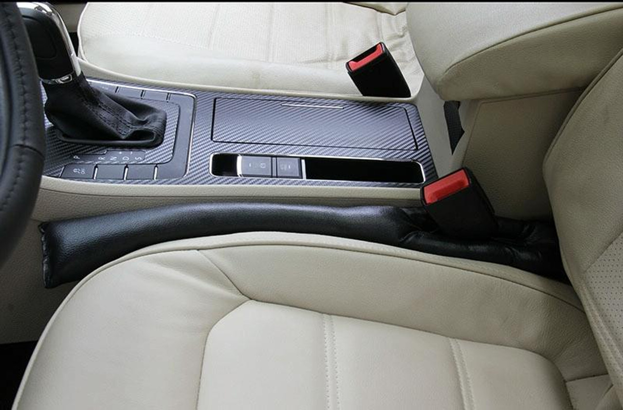 2 PCS Leather Car Seat Gap Filler, Size: 45x7x4.5cm(Black), snatcher