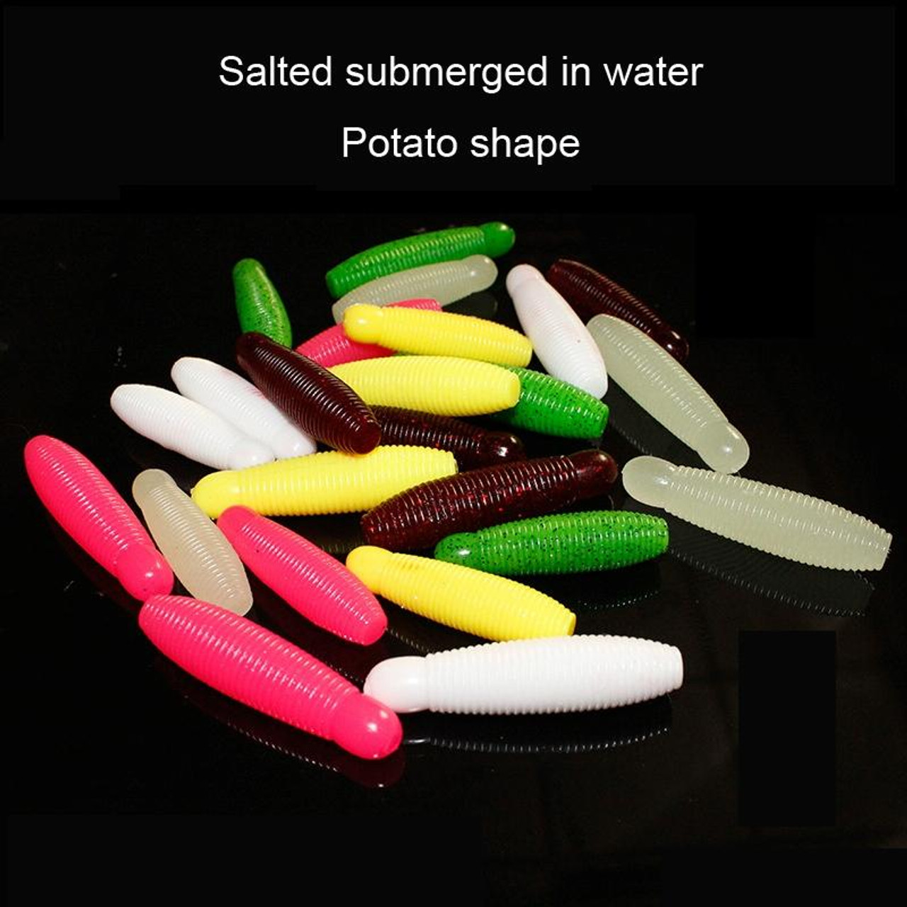 50pcs 6cm Roadrunner Soft Bait With Salt Sinker Potato Bee Nymph