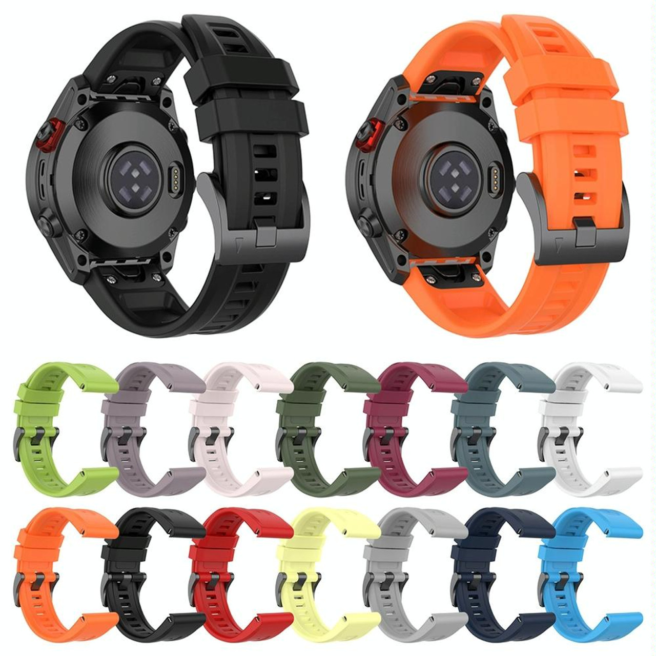 For Garmin Instinct 2 Solar Solid Color Silicone Watch Band Roland