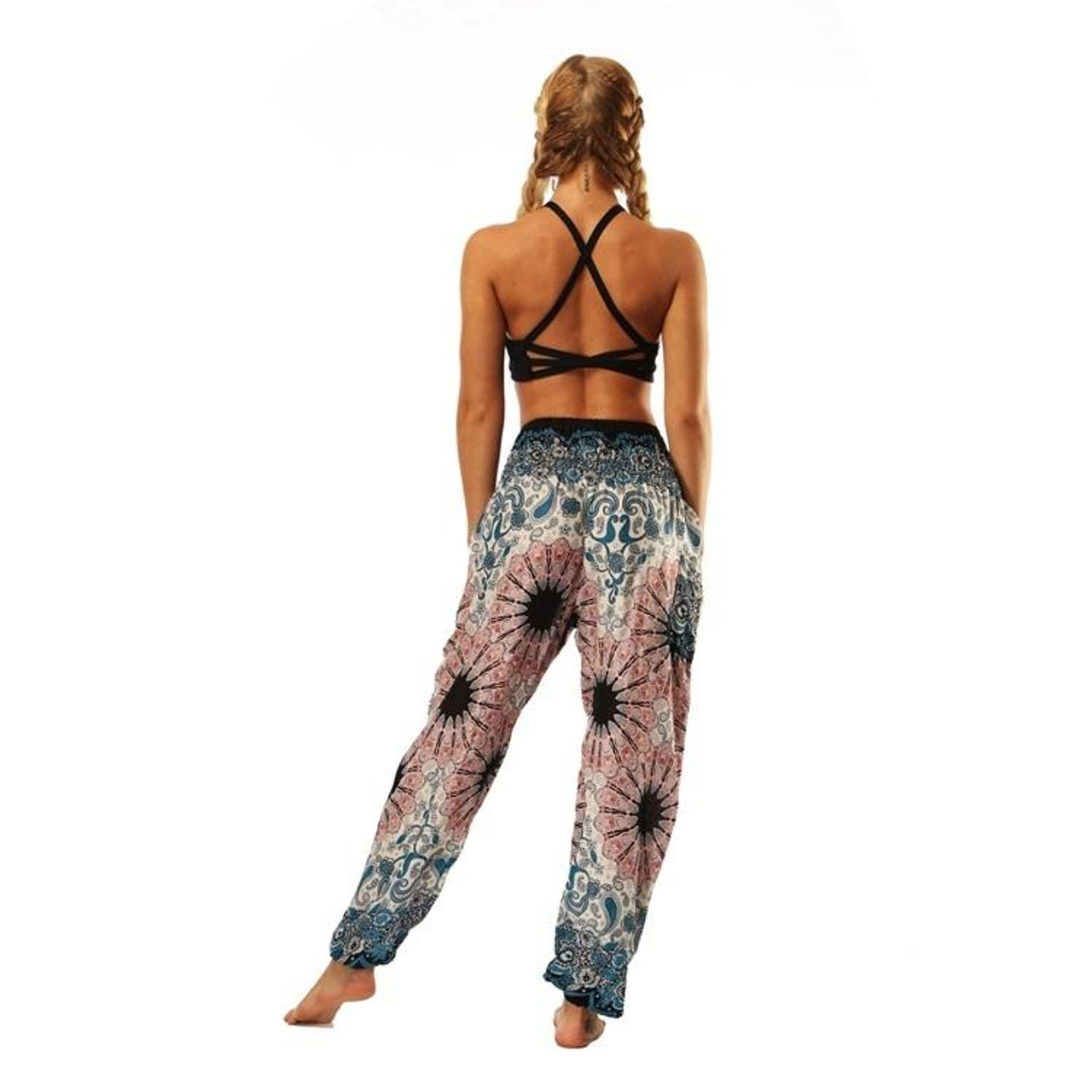 Solid Color Slash Pocket Yoga Pants Loose Split Wide Legs - Temu