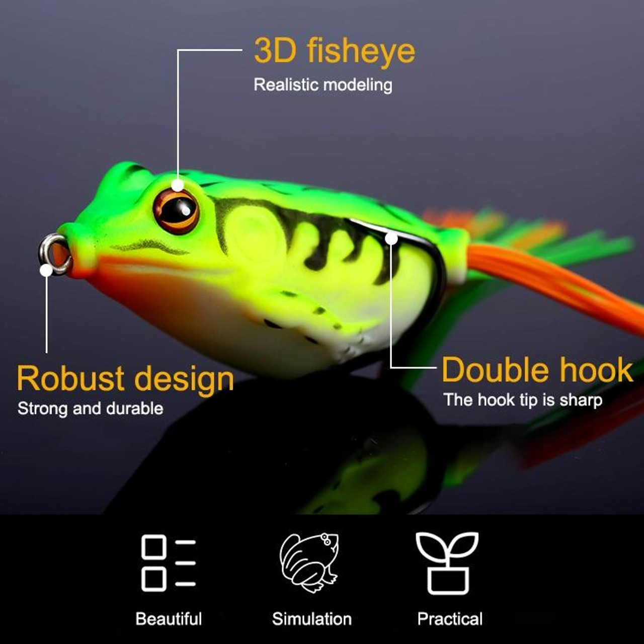 5 PCS Bionic Thunder Frog Lure Bait Simulation Fishing Bait, Specification:  5.0cm/9g(27), snatcher