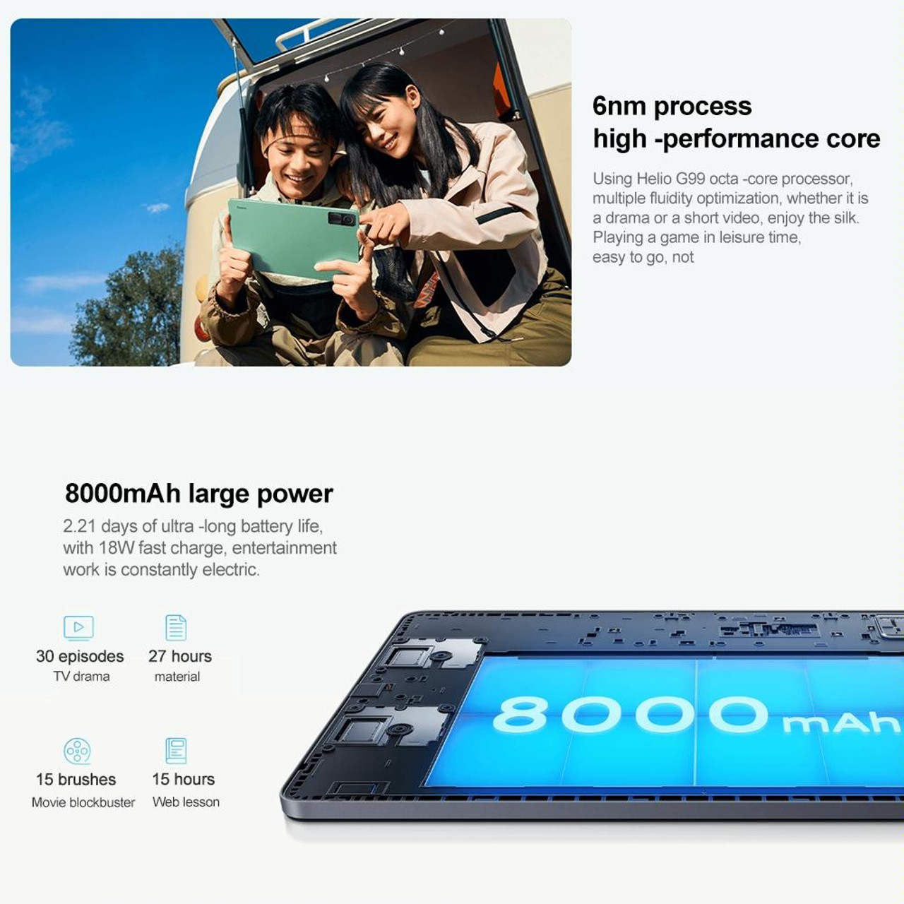 Tablet  Xiaomi Redmi Pad, 128GB, Mint Green, WiFi, 10.61 Full-HD+, 4GB,  MediaTek Helio G99, Android