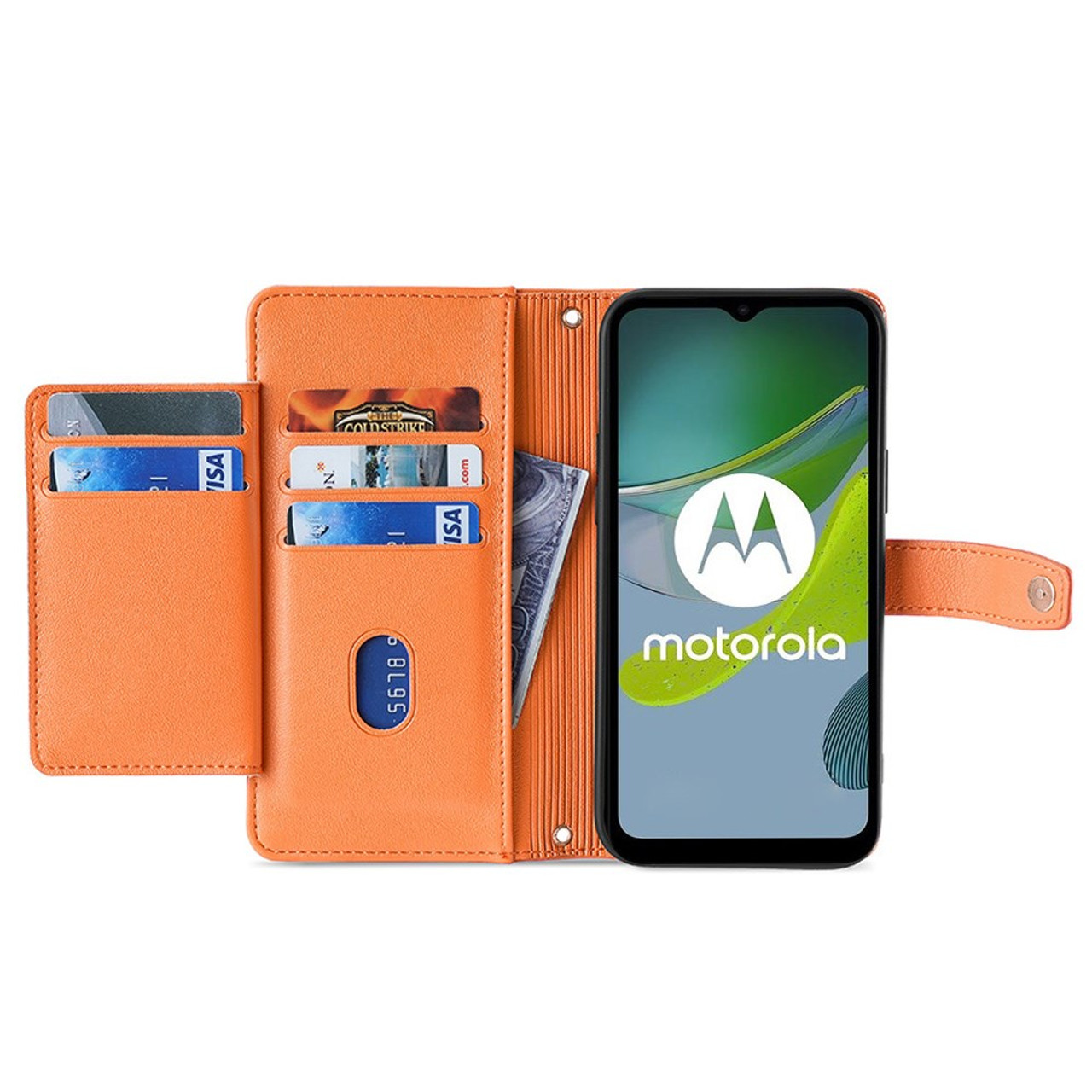 Motorola MOTO G73 5G Case , Wallet Cover Zipper Poket Nine Card