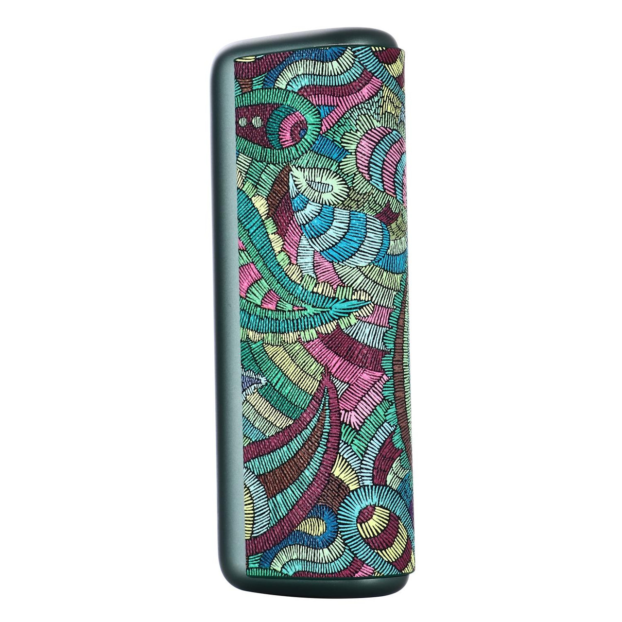 For IQOS ILUMA Prime PU Leather Electronic Cigarette Protective Case(Waist  Flower Green), snatcher