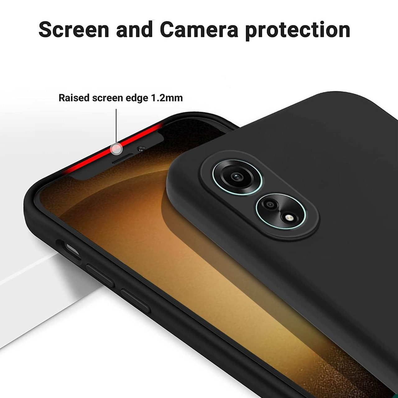 For OPPO A78 4G, Shockproof Skin Touch Feel Soft Liquid Silicone Cover Case