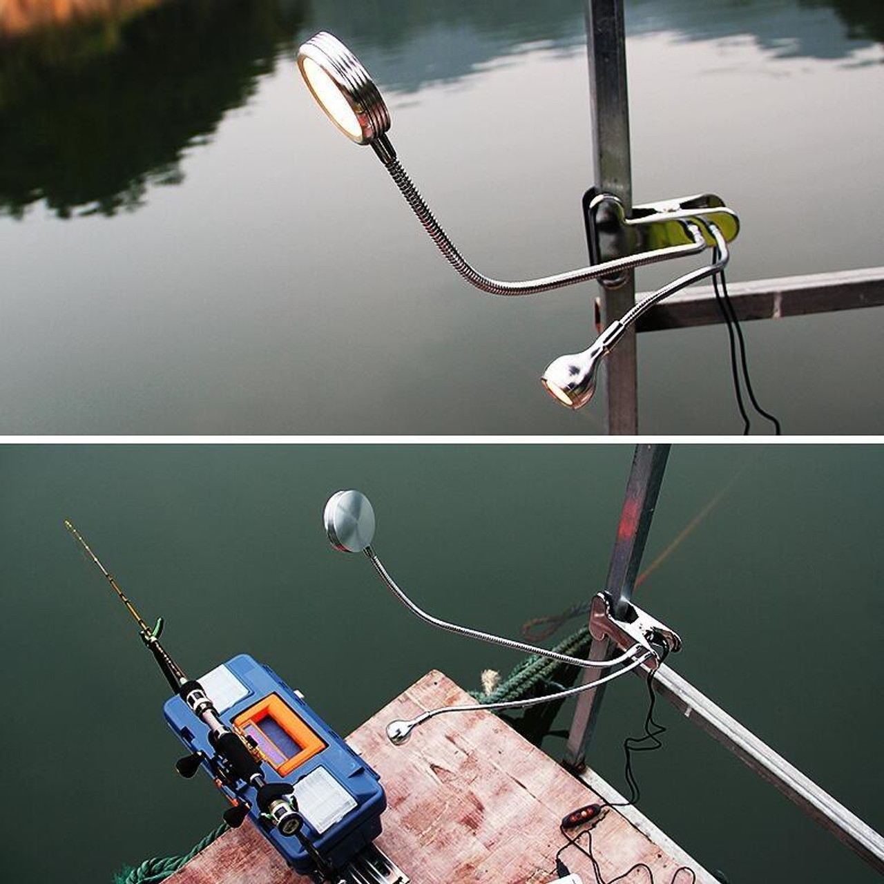 Raft Fishing Lights Night Fishing LED Lure Lights Pull Bait Lights, Style:Pole  Light, snatcher