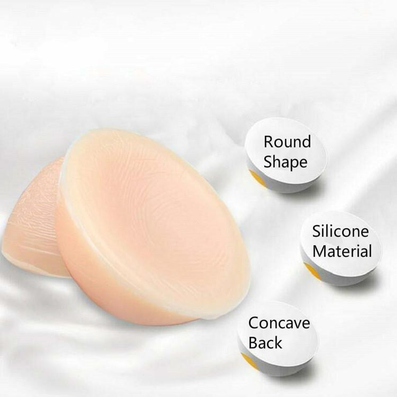 C Cup 800g Silicone Breast Round Shape Breasts Self Adhesive Fake