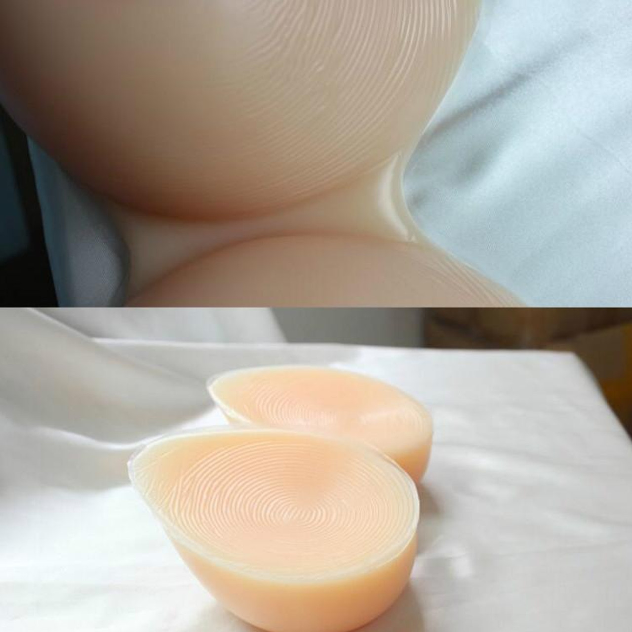 Skinless Silicone Breast Implants Bionic Breast Implants Fake Breast  Underwear Chest Pads, Size:B Cup(Paste Skin Tone)