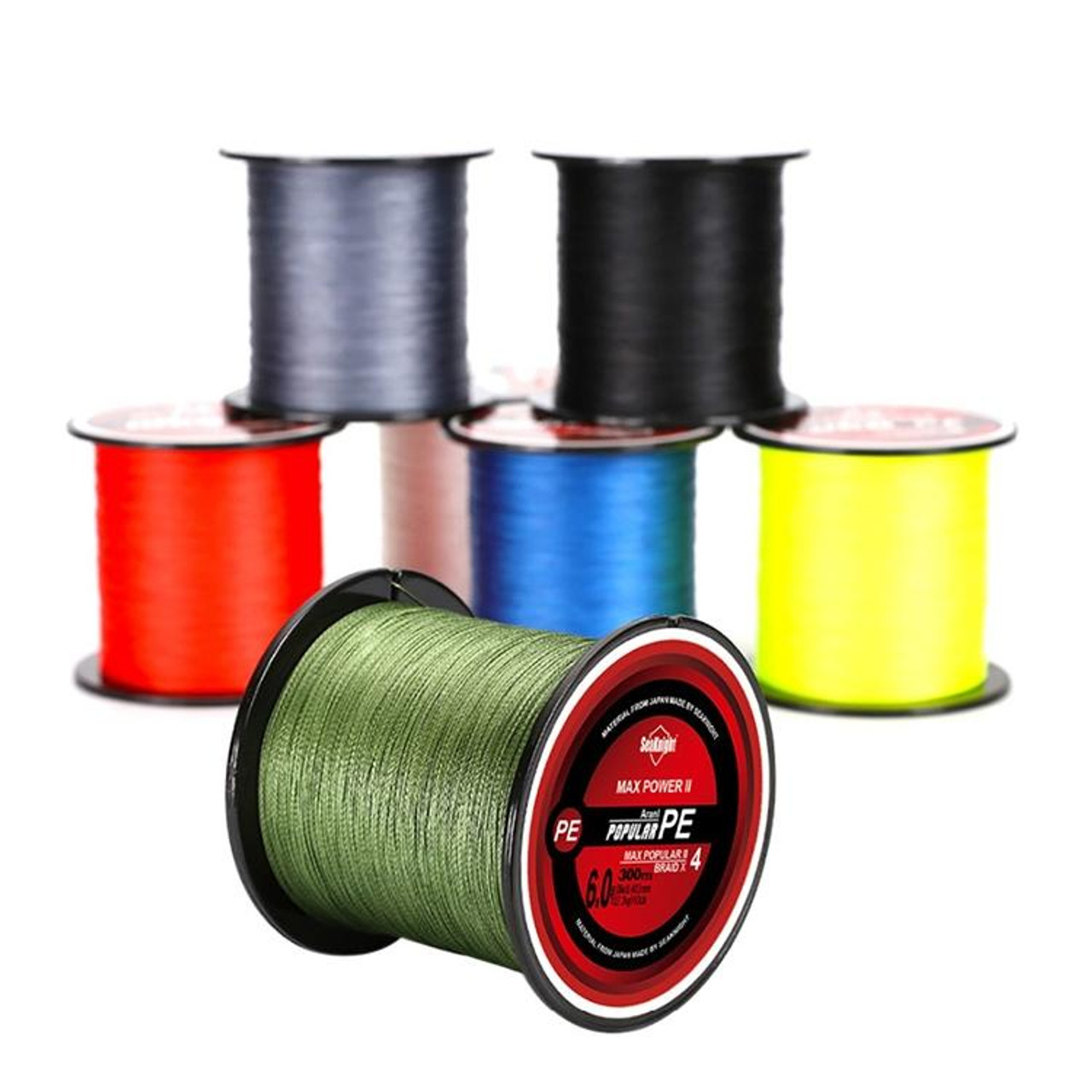 Seaknight Fishing Line 300M Braided Line Main Line 4 Braid, Line number:  5.0(Red), snatcher