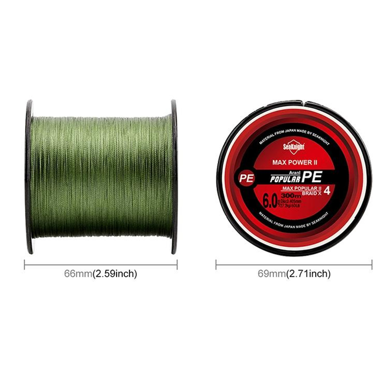 Seaknight Fishing Line 300M Braided Line Main Line 4 Braid, Line number:  0.6(Black), snatcher