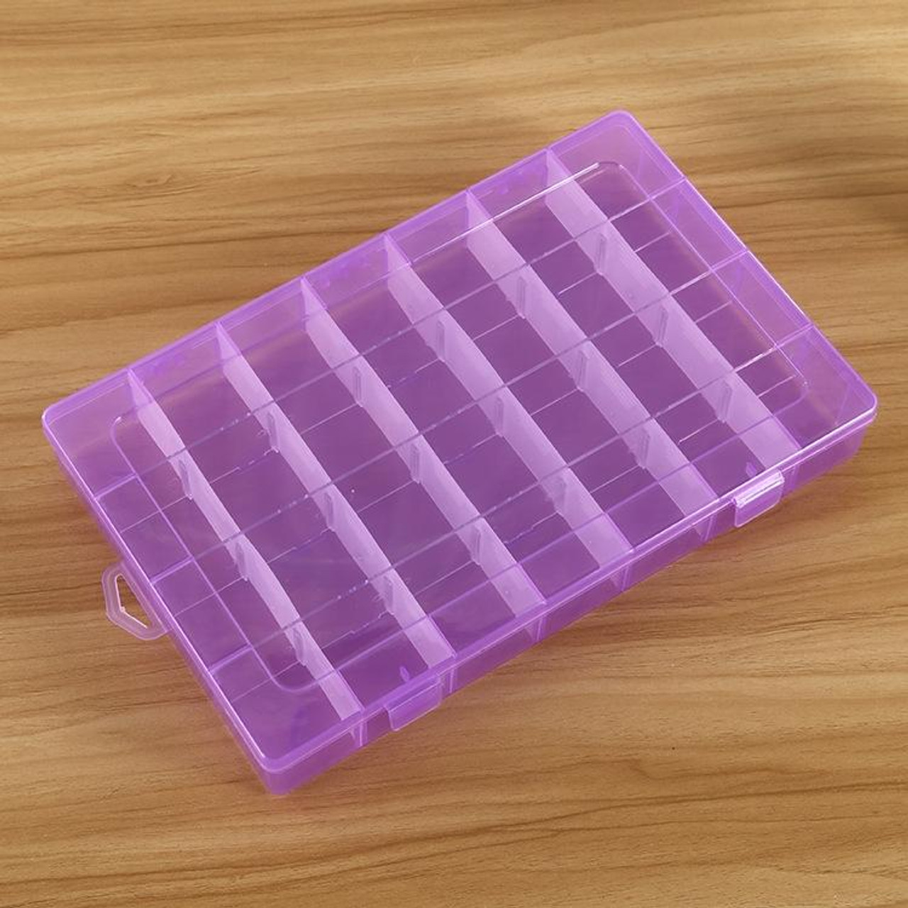 Plastic Organizer Container Storage Box 28 Slots Removable Grid Compartment  for Jewelry Earring Fishing Hook Small Accessories(Pink), snatcher