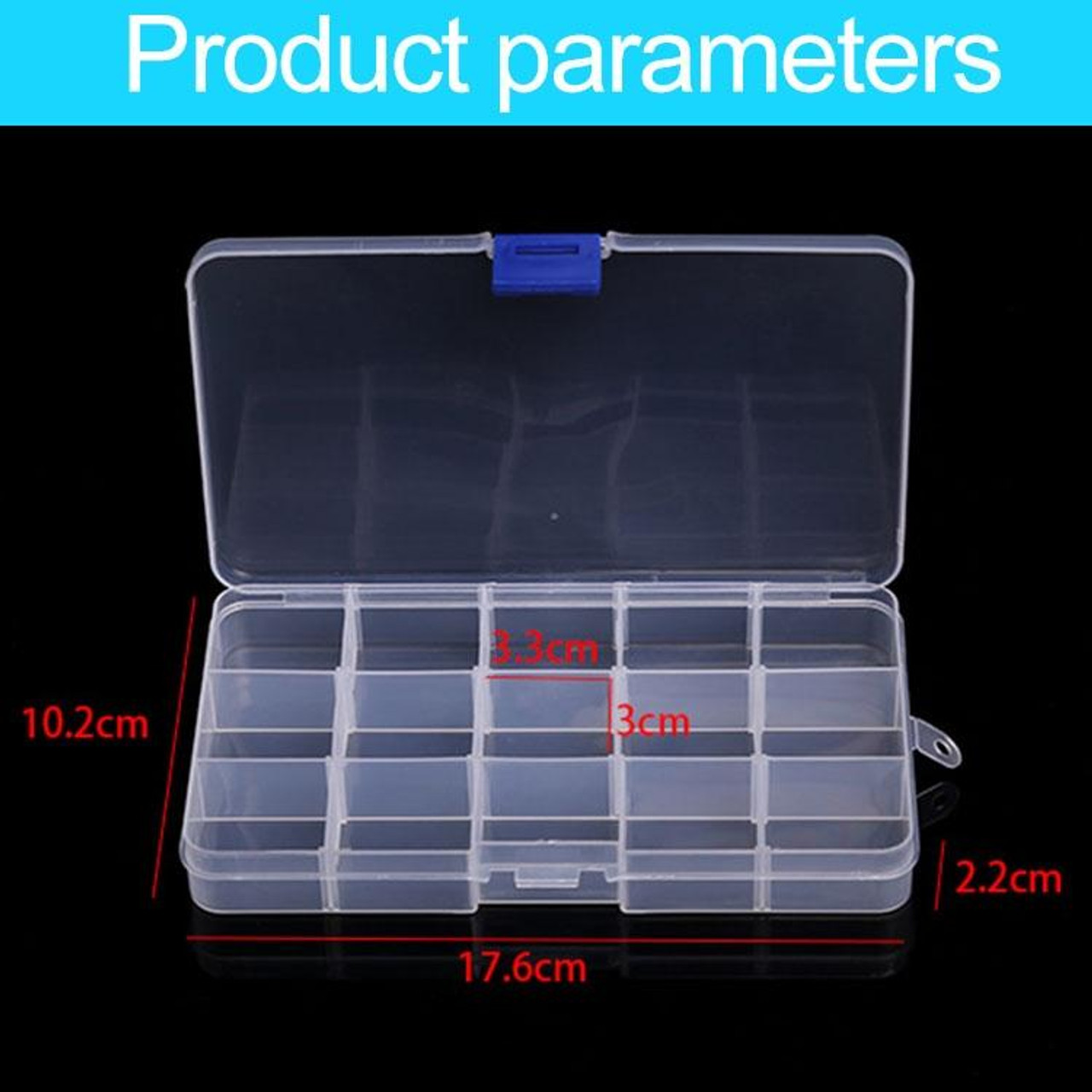 10 PCS Removable Grid Plastic 15 Slots Box Organizer for Jewelry Earring Fishing  Hook Small Accessories(White+Blue), snatcher