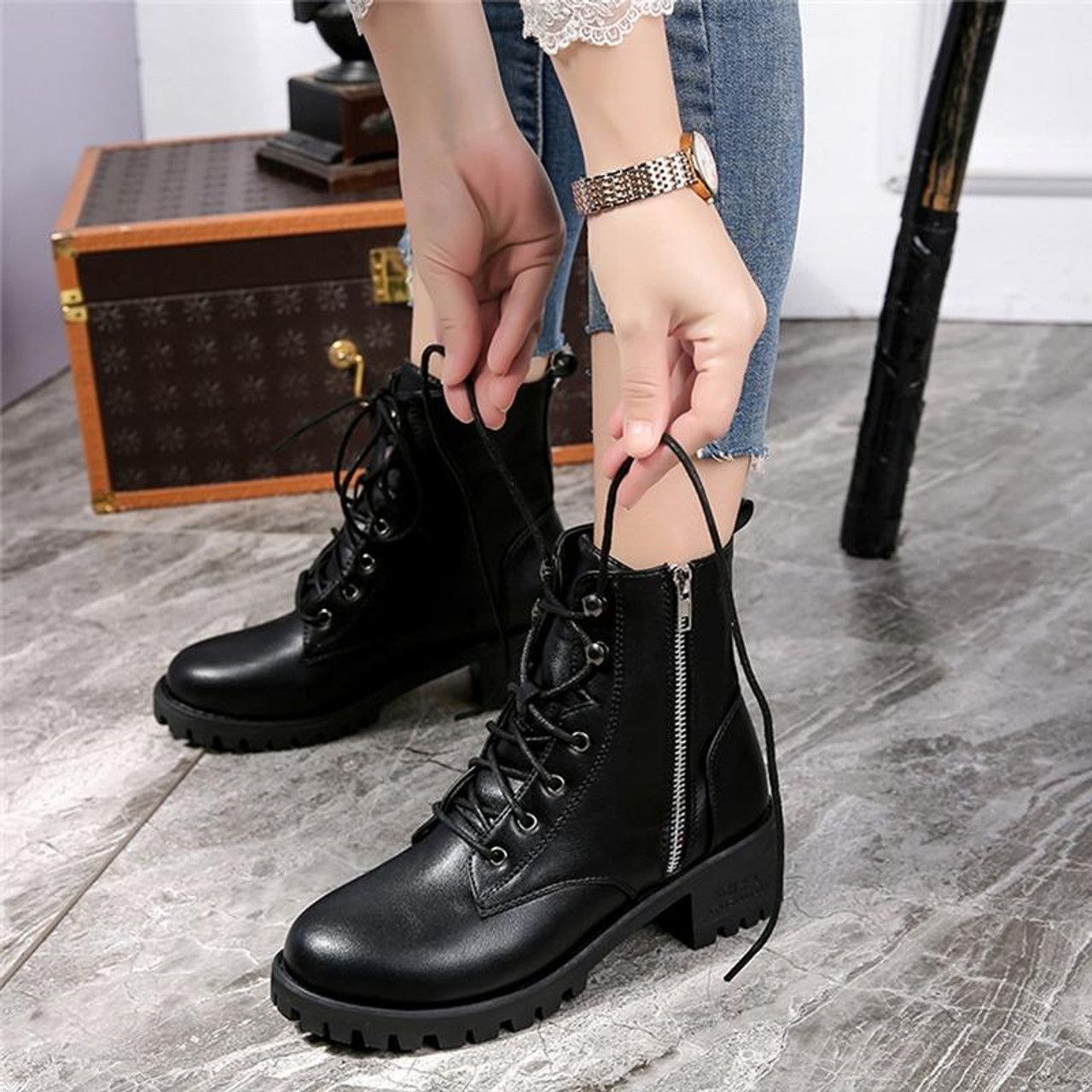 Low profile store ankle boots