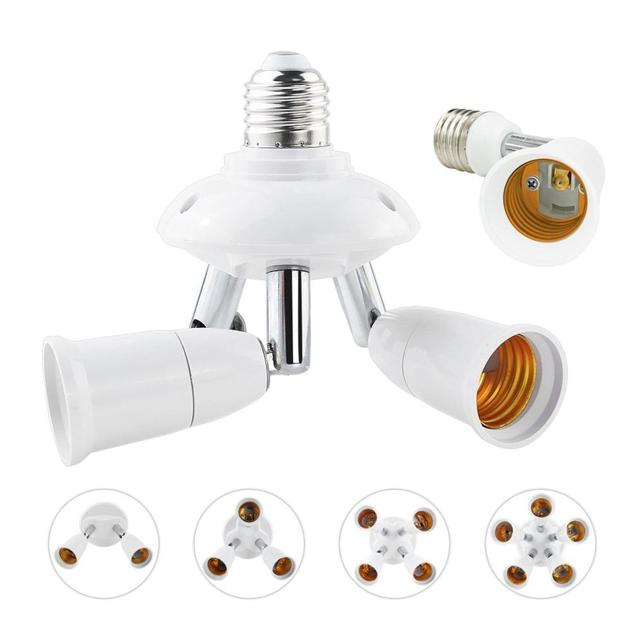 Generic ARTOO Adjustable E27 Splitter 3/5/9 Heads Lamp Base LED Light Bulb  Holder Adapter Converter Socket E27 Lamp Base Holder 90-305V