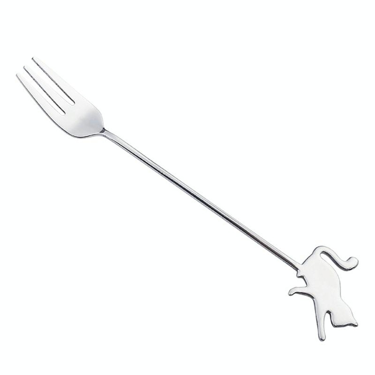 304 Stainless Steel Cartoon Pet Stirring Spoon Fork Fruit Fork Dessert  Scoop, Style: Fish Spoon (Silver), snatcher