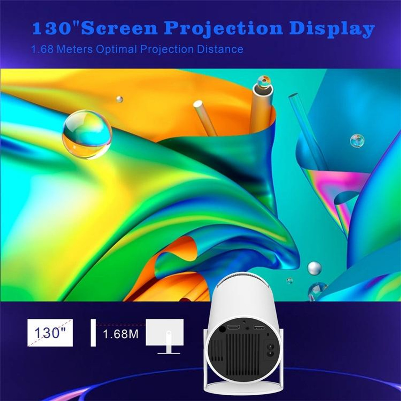 hy300 smart portable projector quad core