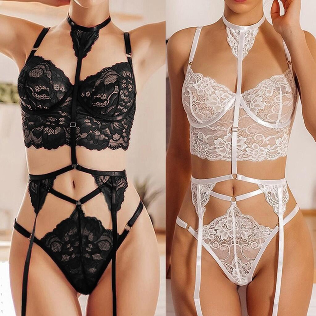 Women Sexy Lingerie Set Lace Bra+thongs Set Erotic Underwear