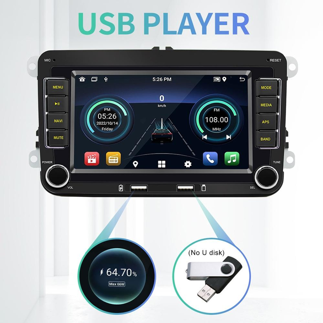 Autorradio 2 DIN S- OB7A: 1GB RAM - 32GB ROM - USB