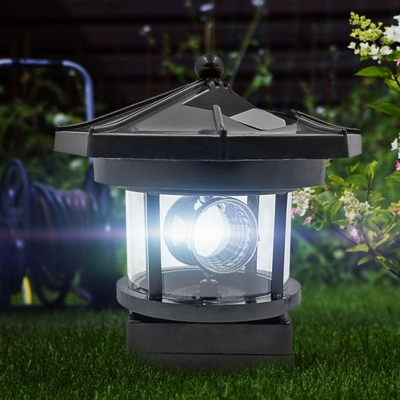 solar garden light house