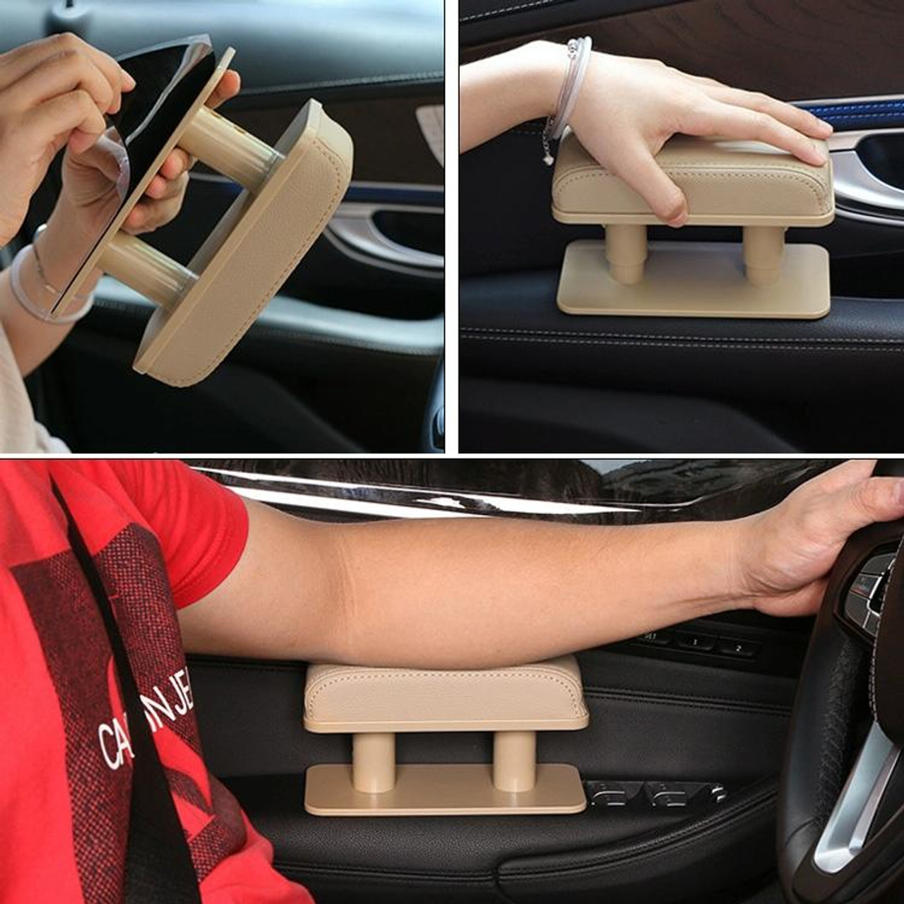 Beige Car Armrest Pad Left Elbow Support Central Armrest Box Adjustable Arm  Rest