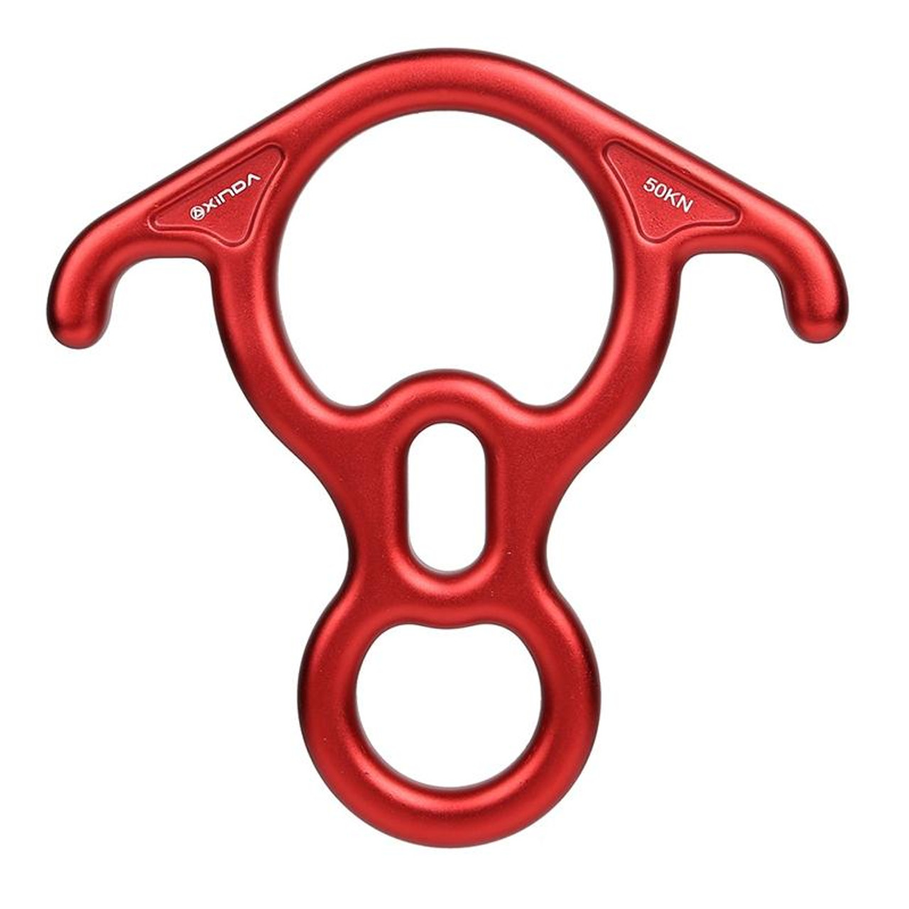 XINDA XD8602 Climbing Rescue Figure 8 Descender with Bent-ear Rappelling  Gear Belay Device(Red), snatcher