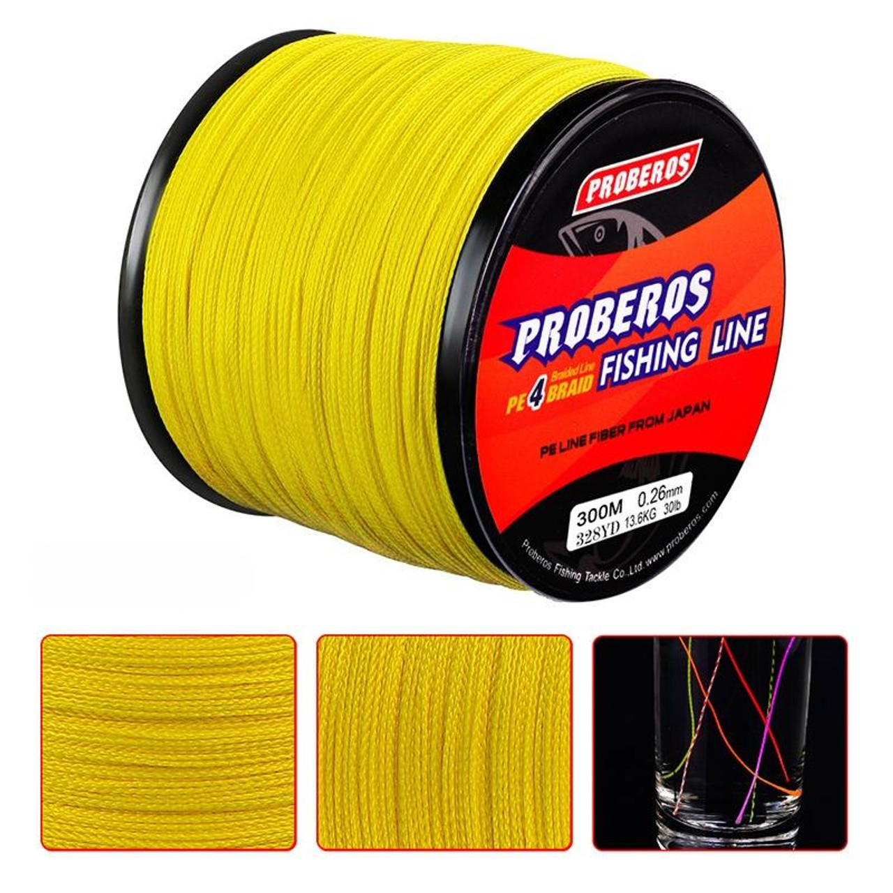 HENGJIA 4.0# 0.34mm 45LB 18.1kg Tension 500m Extra Strong 4 Shares Braid PE Fishing  Line Kite Line(Black), ZA