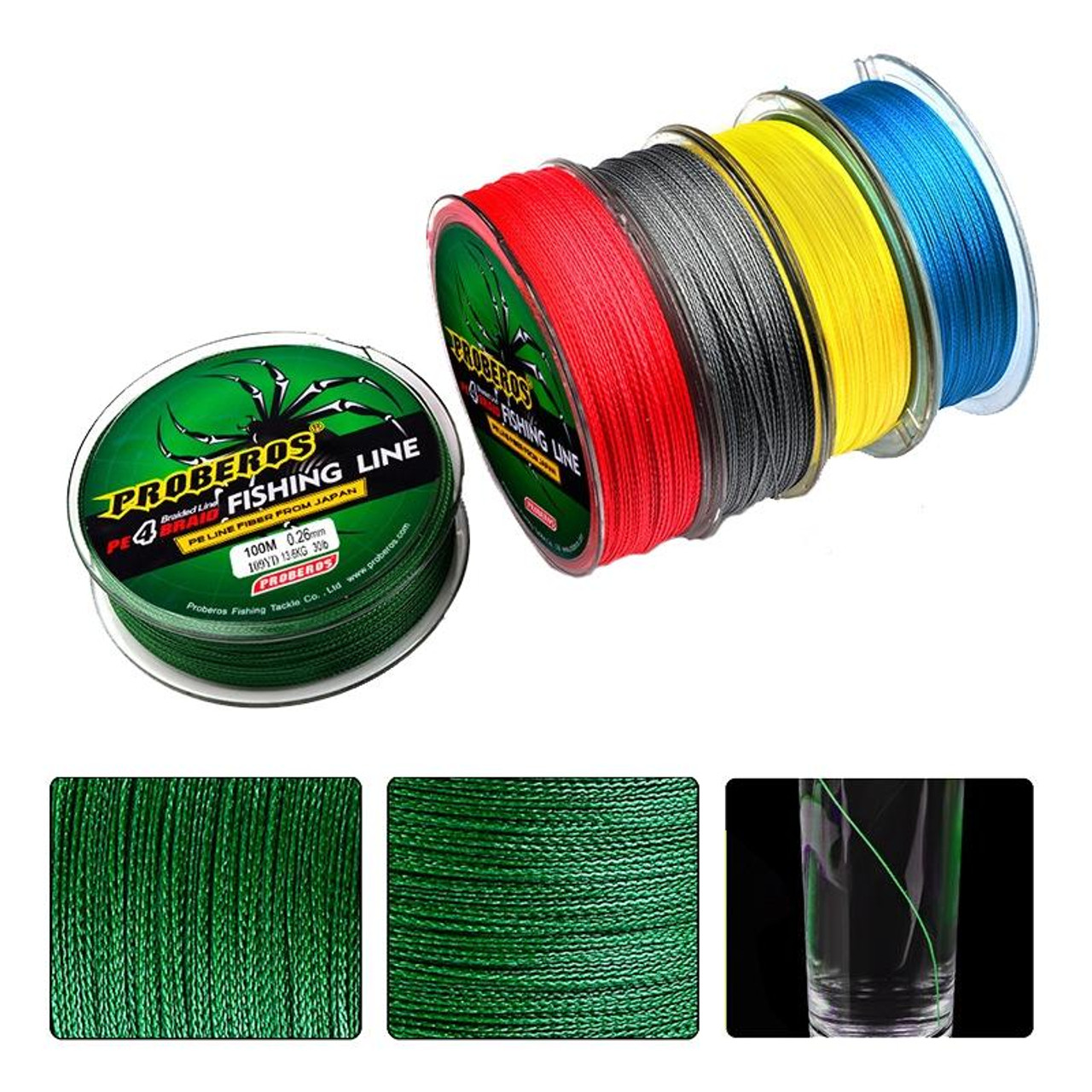 2 PCS PROBEROS 4 Edited 100M Strong Horse Fish Line, Line number