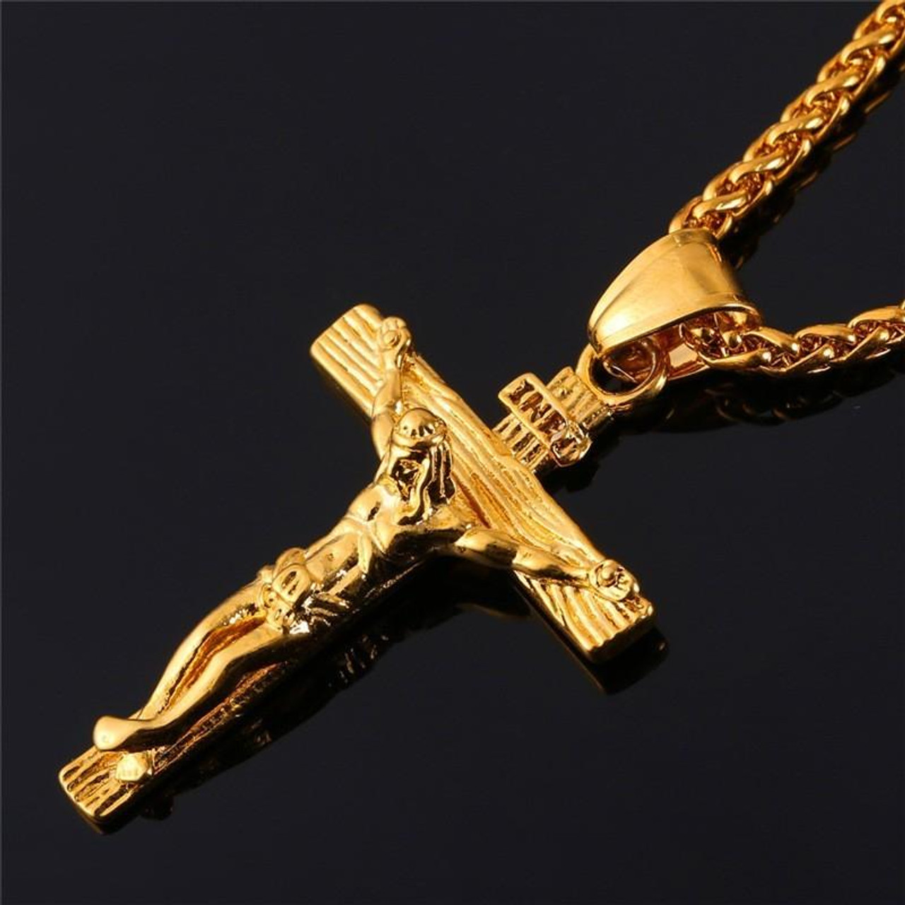 jesus cross necklace mens