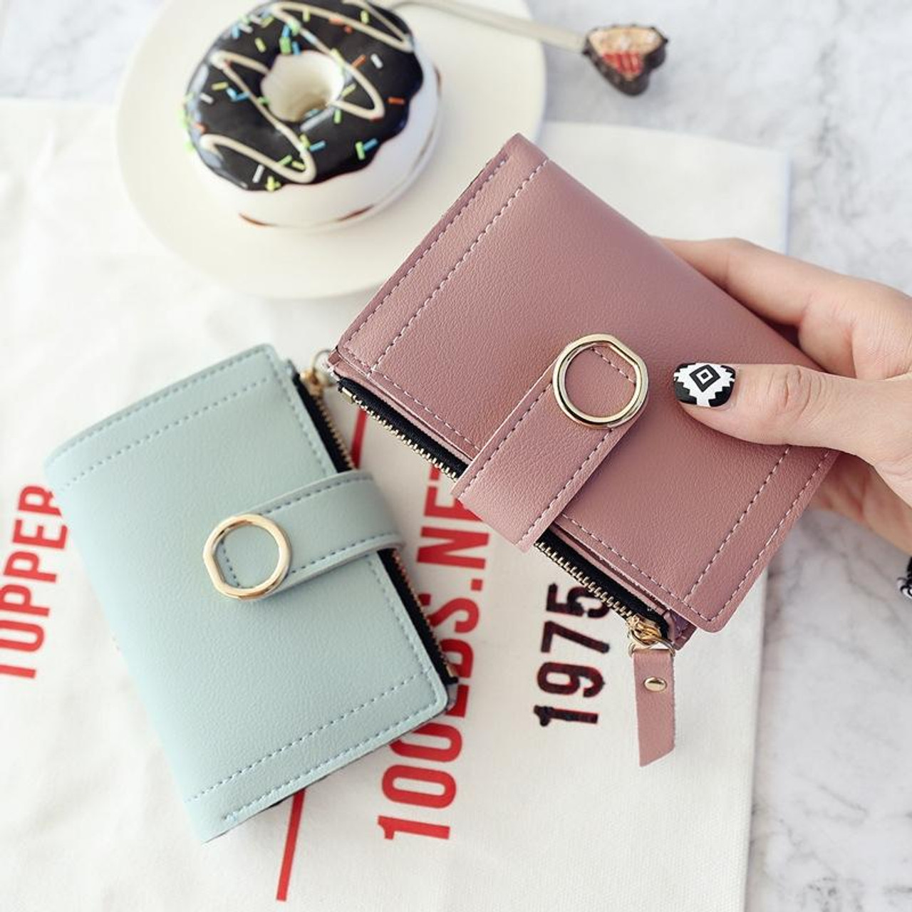 ladies money clip wallet