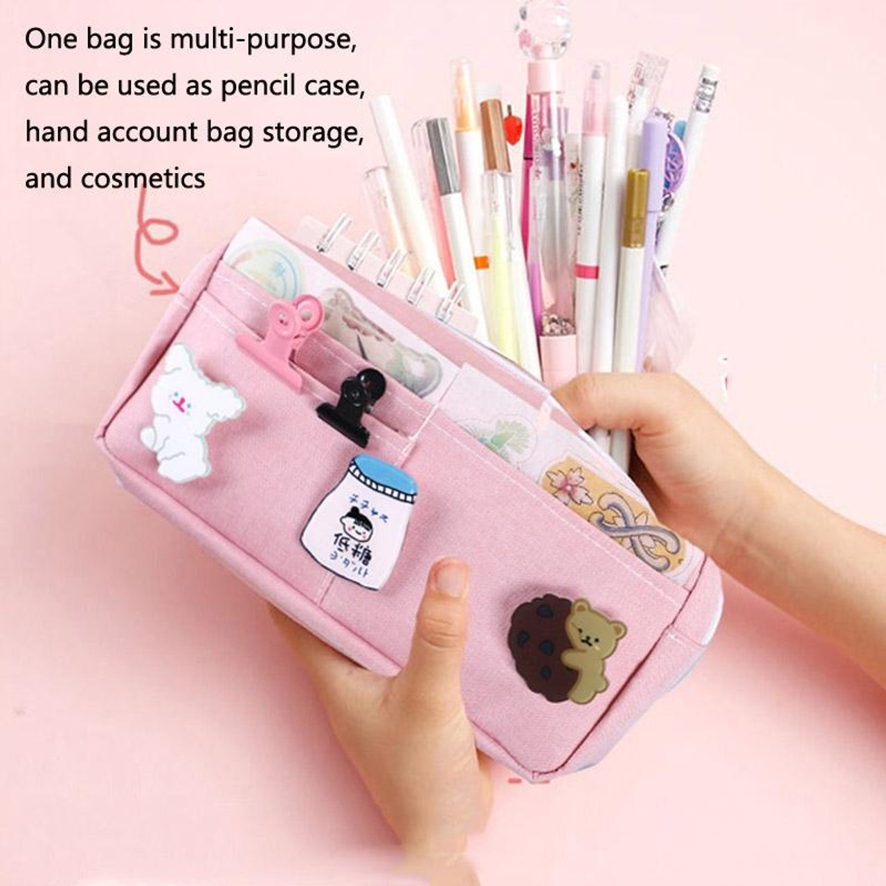 Pencil case small fresh simple large capacity stationery bag