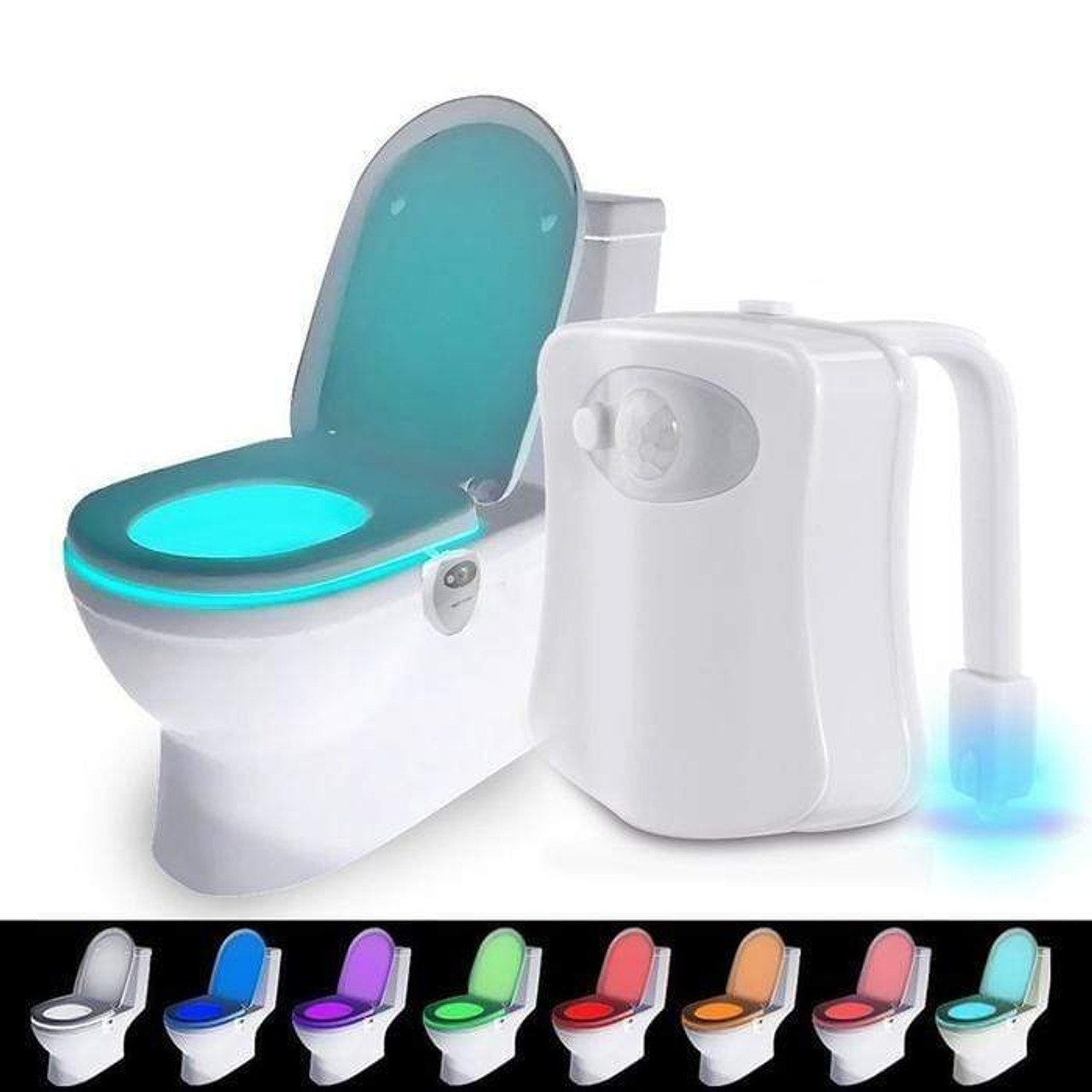 Toilet Night Light, Motion Sensor Activated LED Lamp, Fun 8 Colors Changing  Bathroom Nightlight Add on Toilet Bowl Seat, LED Toilet Lamp,Perfect  Decorating Gadget 