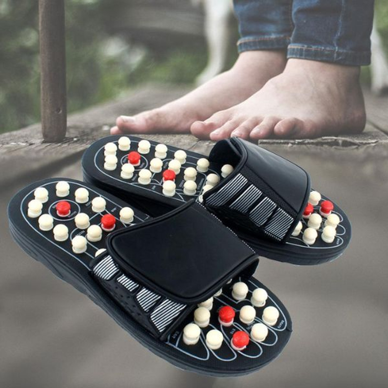 Amazon.com: MOTTLED SKY Acupressure Massage Slippers Reflexology Sandals  for Foot Pain Relief Plantar Fasciitis for Women Acupuncture Slippers  Arthritis Neuropathy Pain Non-Slip Massage Sandals : Health & Household