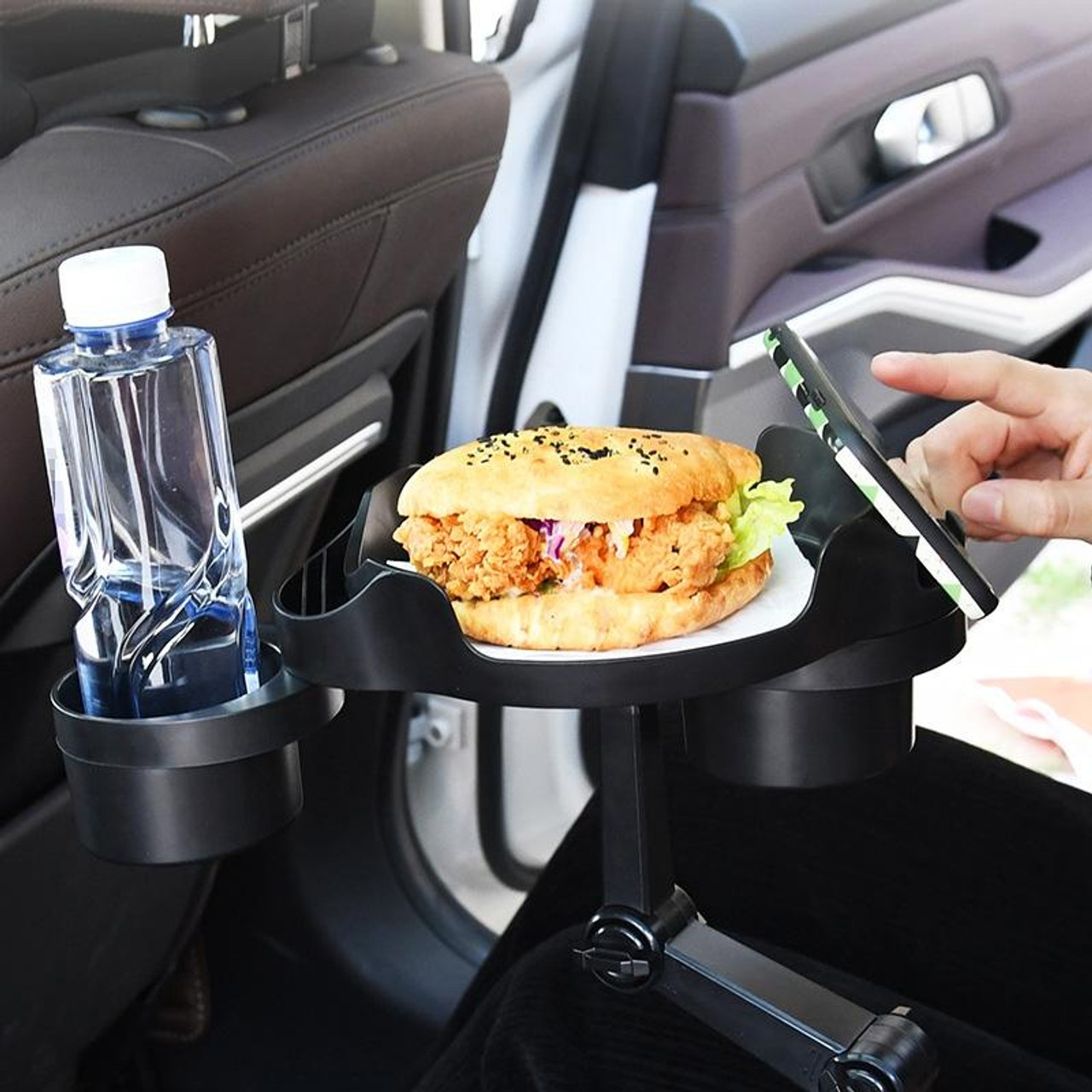Car Water Cup Holder Dinner Plate Rack Rotatable Mobile Phone