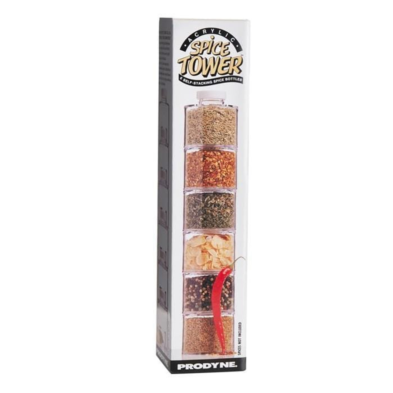 SPICE TOWER, Self Stacking Spice Bottles, Set of 6 - Prodyne